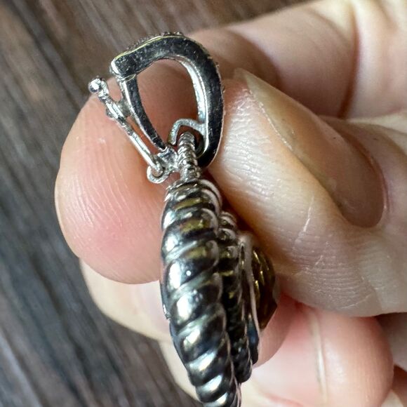 JUDITH RIPKA STERLING SILVER BRACELET w CITRINE HEART ENHANCER CHARM 7.5" Estate - Picture 16 of 16